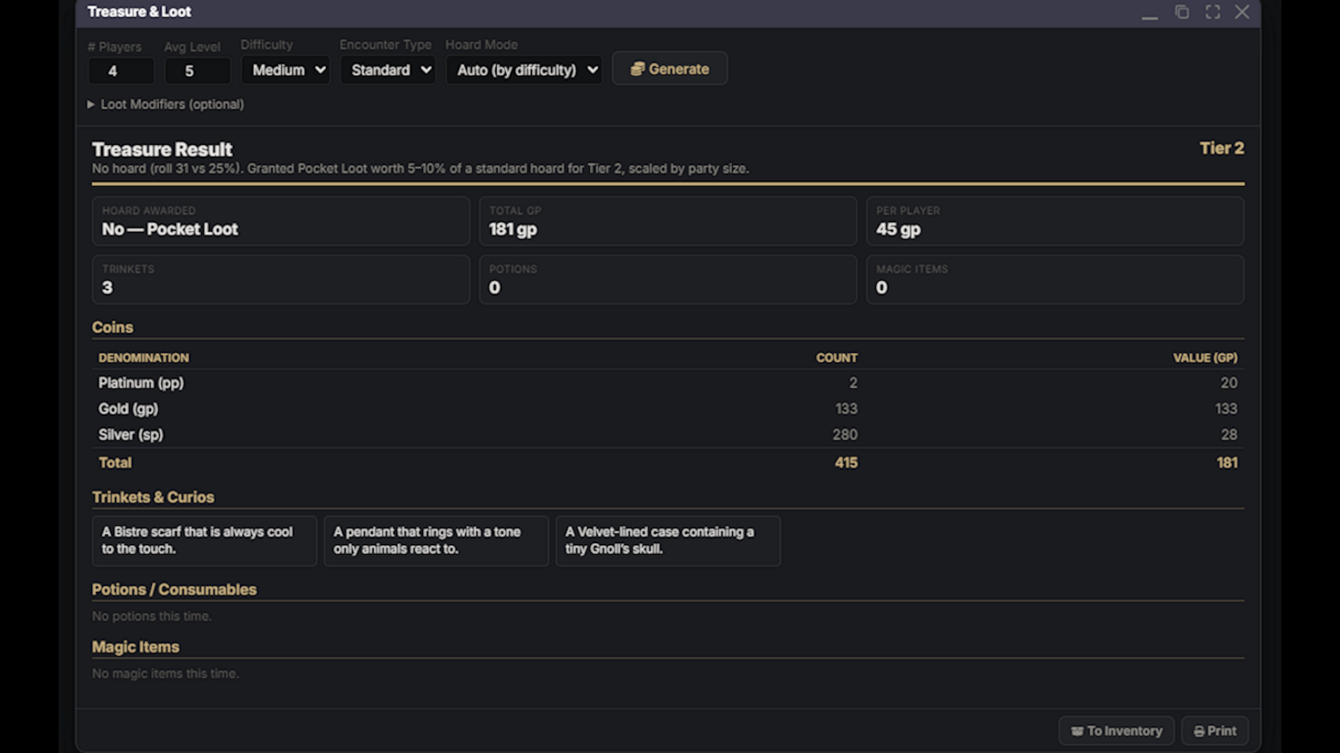 Loot Generator